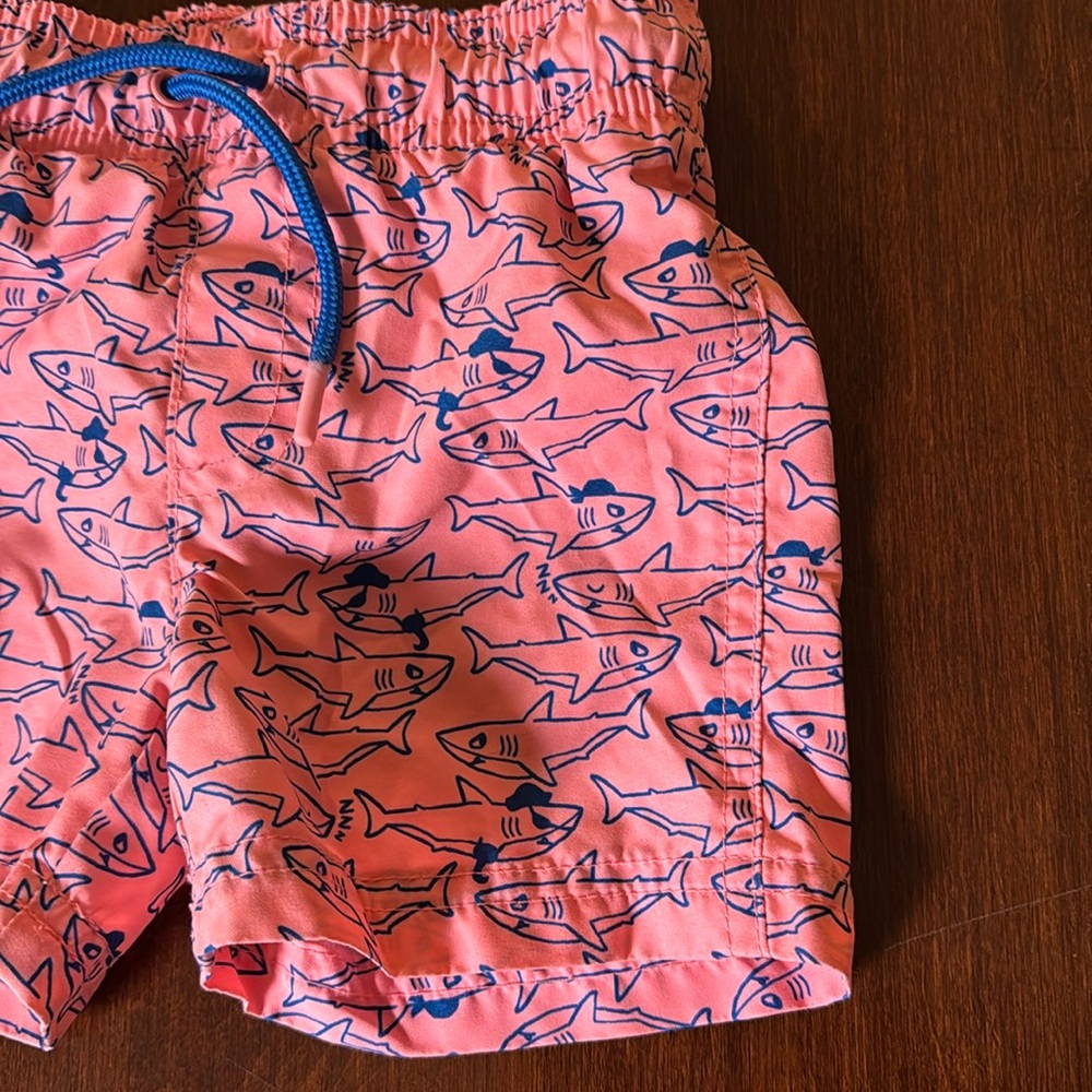 Cat & Jack Pink and Blue Swim Suit set with shark Design - Picture 6 of 8
